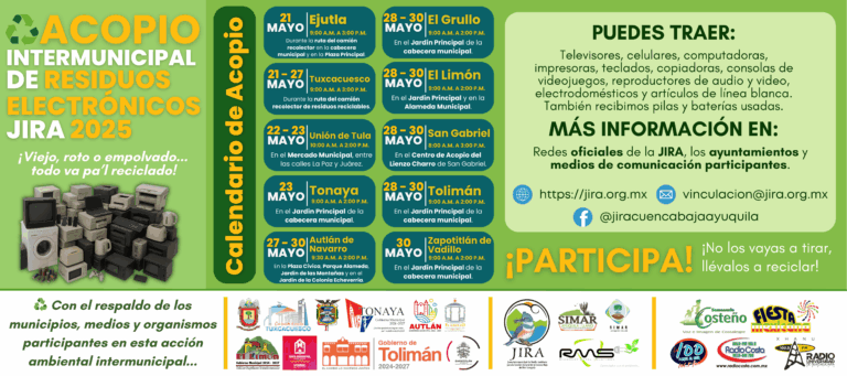 ACOPIO INTERMUNICIPAL DE RESIDUOS ELECTRÓNICOS JIRA 2025 – Calendario General